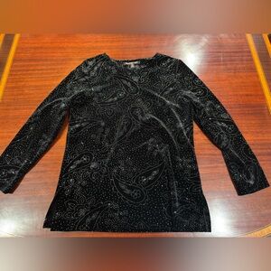 Briggs New York Black Sparkle Top